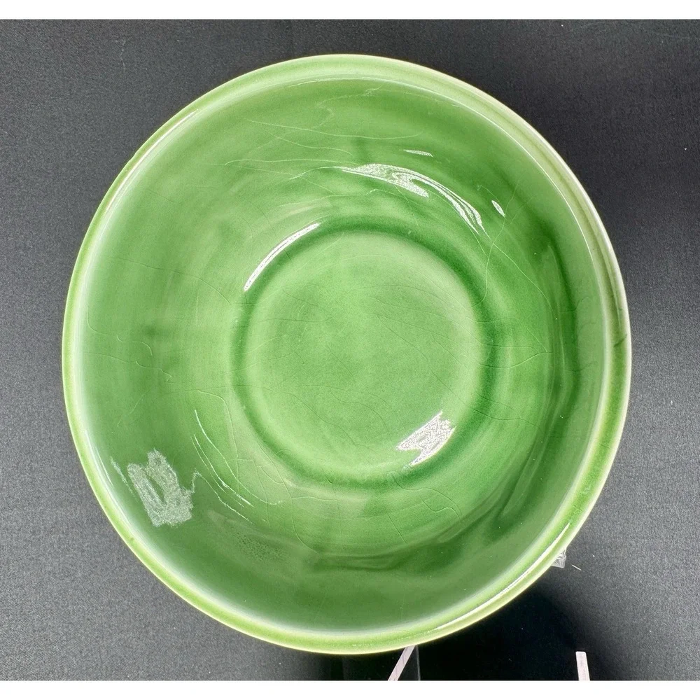 Bordallo Pinheiro Dragonfly Green Majolica Coupe Cereal Bowls 2 Portugal Display
